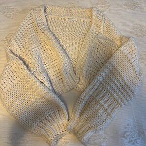 12th Tribe White Crochet Cardigan
